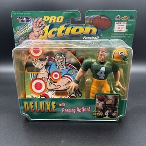 Hasbro Pro Action Football Deluxe Starting Line Up Brett Favre 1999 Retro In Box